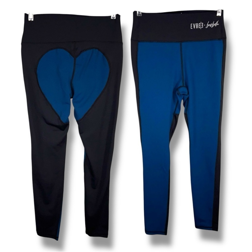 Medium Evree Barbella Teal Blue Leggings Athletic Activewear Stretch Compression